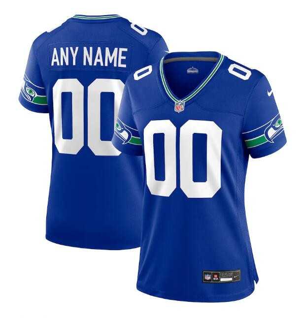 Women's Seattle Seahawks ACTIVE PLAYER Custom Royal Throwback Football Stitched Jersey(Run Small),We sell and wholesale Women's Seattle Seahawks ACTIVE PLAYER Custom Royal Throwback Football Stitched Jersey(Run Small) on line form chian!